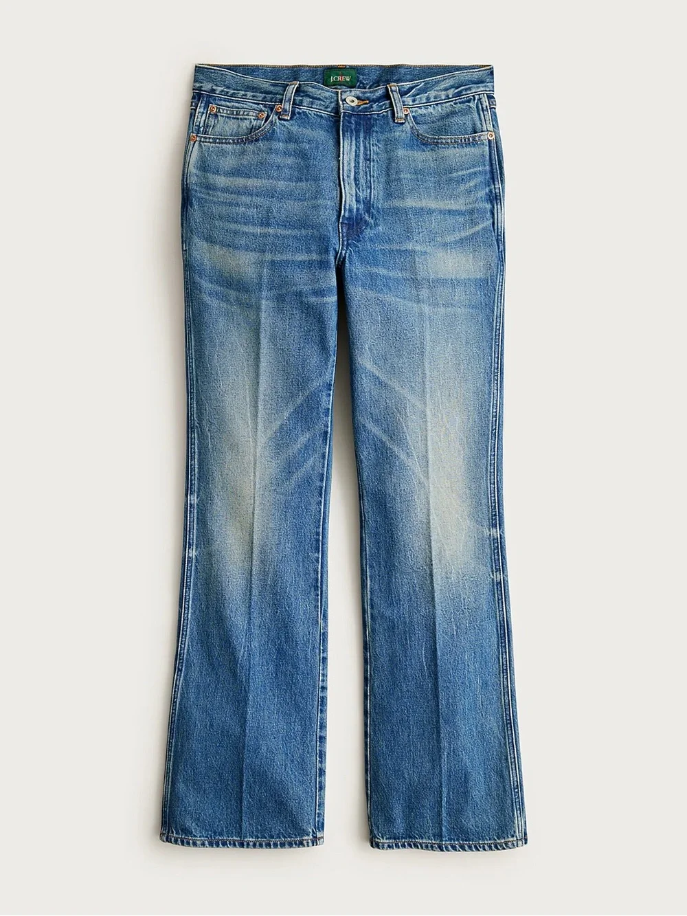 J. Crew Bootcut creased jean in vintage medium wash Size 34 $188 CN149